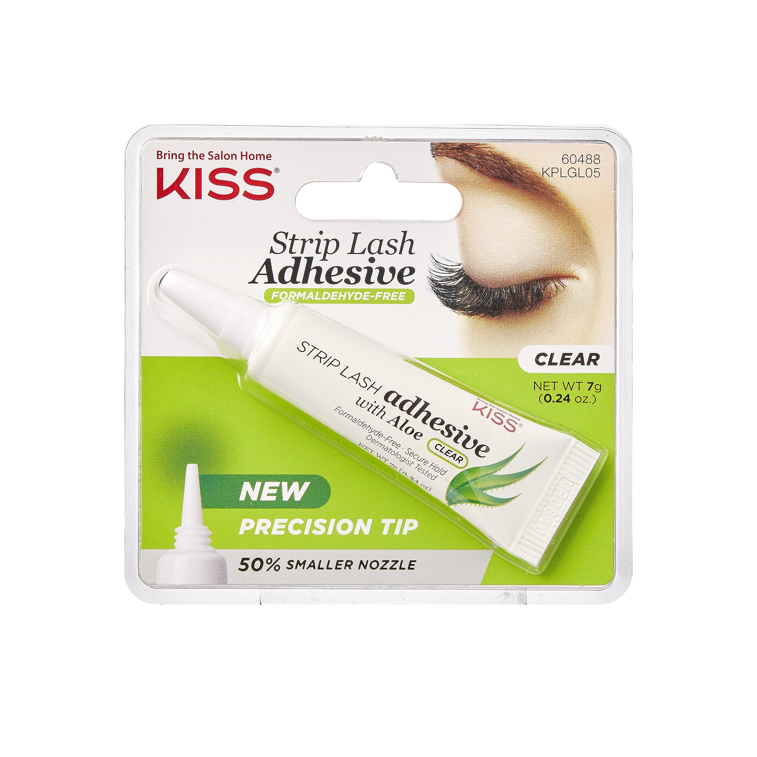 KISS clear strip lash adhesive with aloe for long lasting wear
