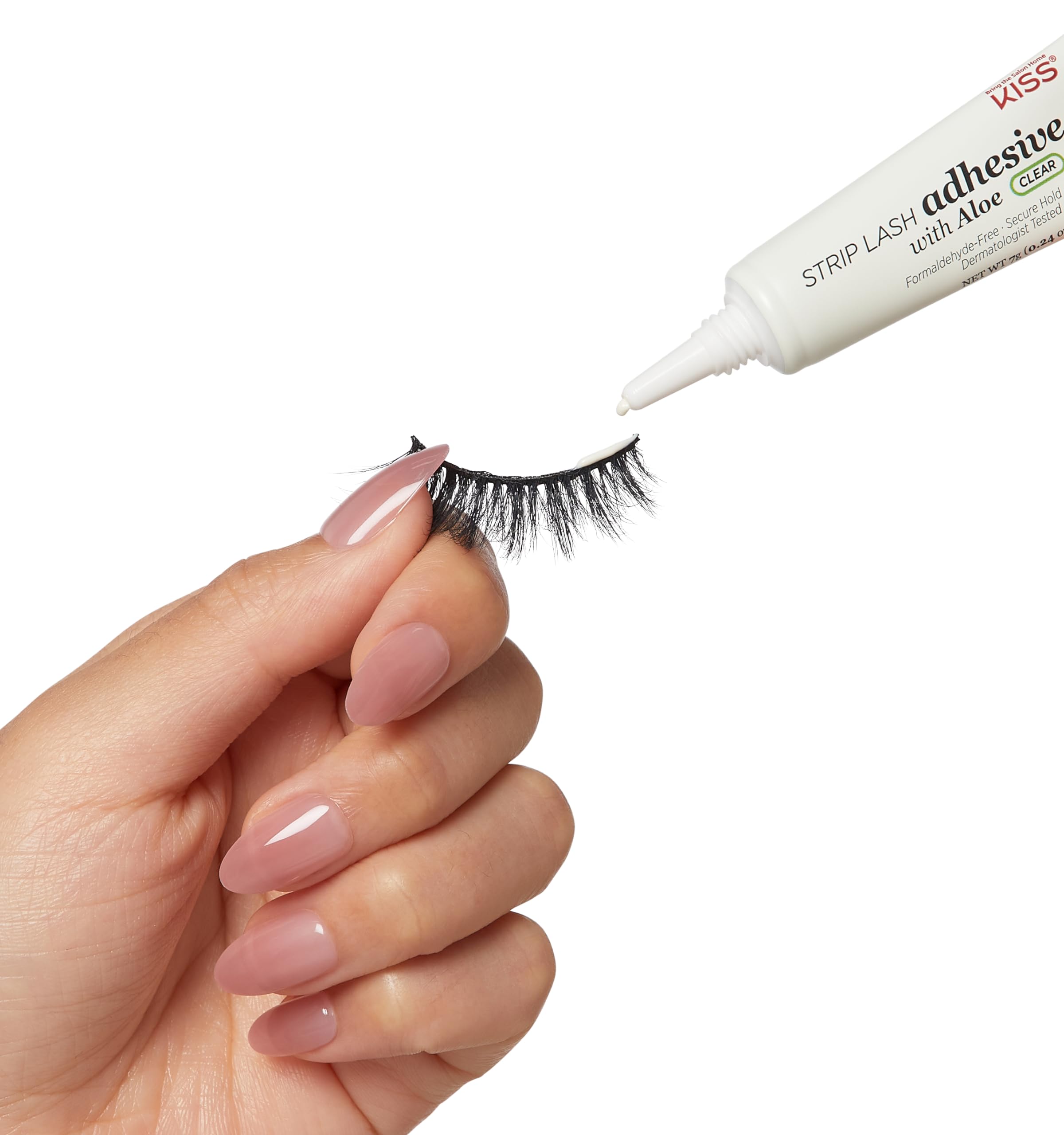 KISS formaldehyde-free lash adhesive dries clear for natural look