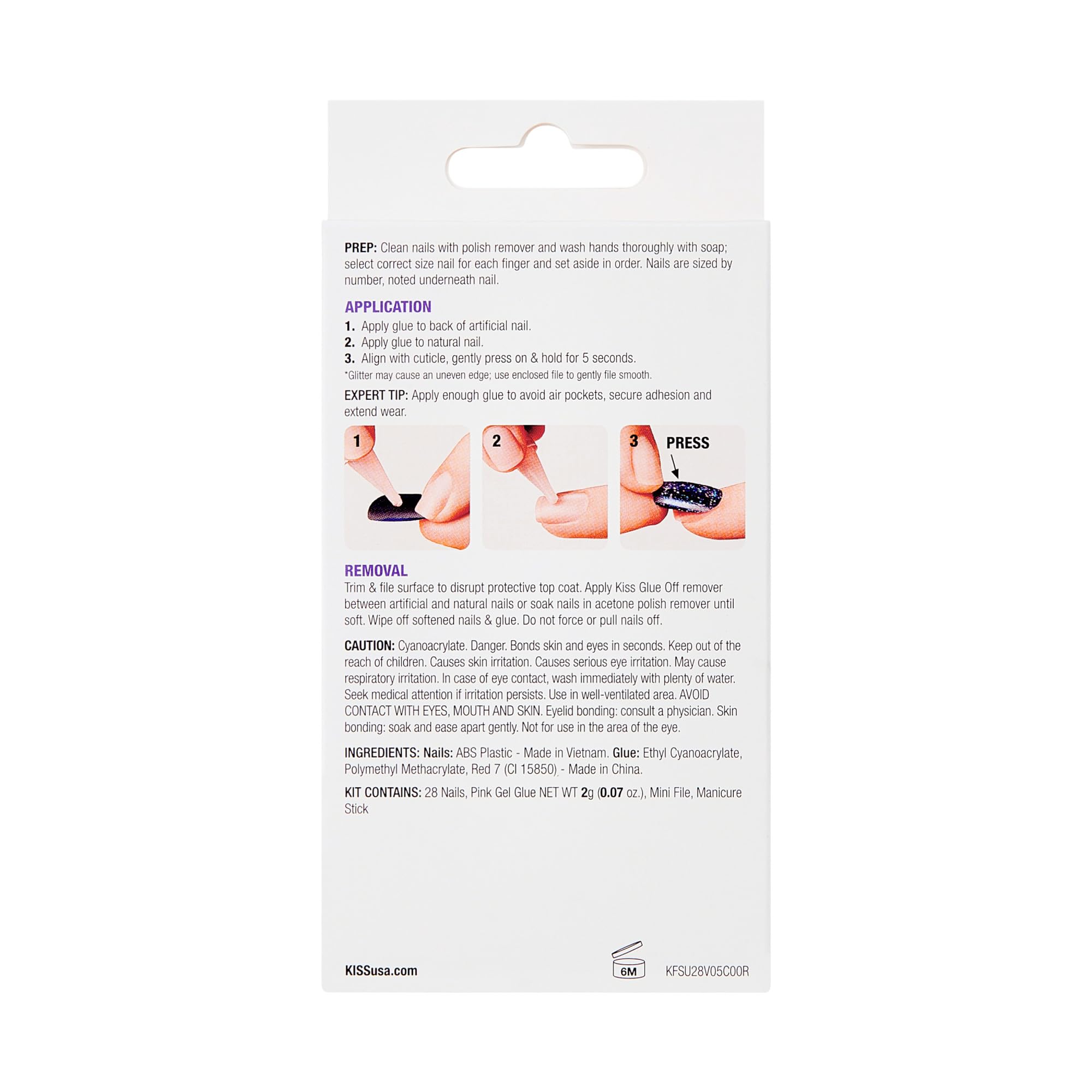 KISS Gel Fantasy nails during removal demonstration shows gentle take-off.