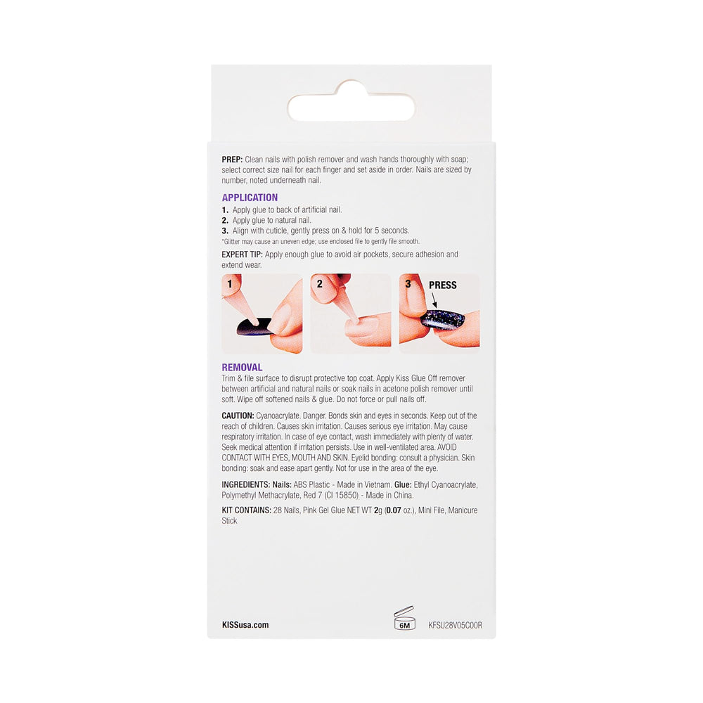 KISS Gel Fantasy nails during removal demonstration shows gentle take-off.