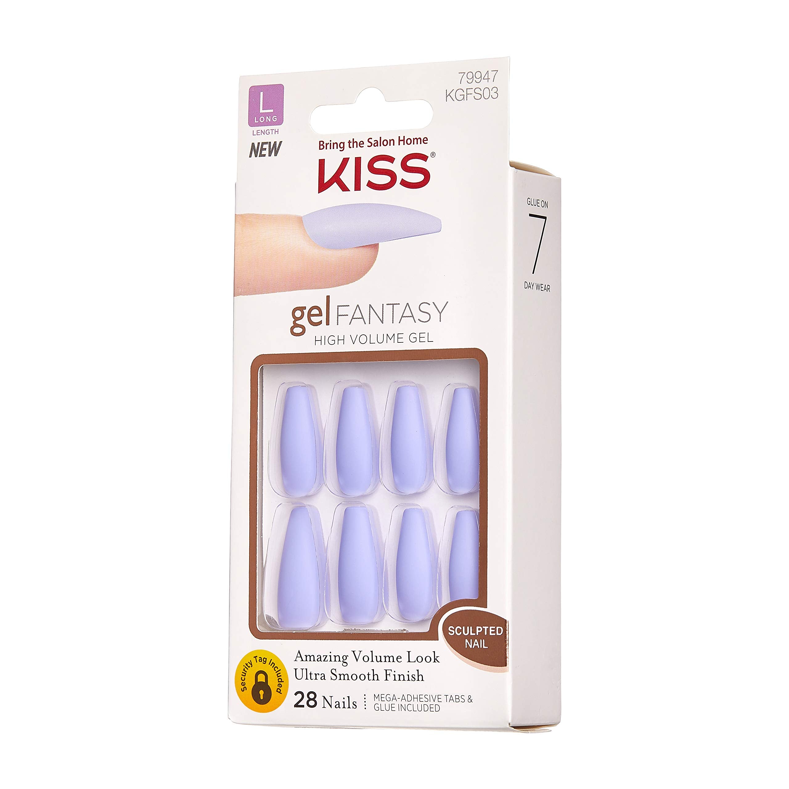 KISS Gel Fantasy pink glue application shows quick glue-on manicure setup