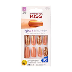 KISS Glam Fantasy Ultimate Illusion Uñas Gel con brillo diamantes para efecto glam.
