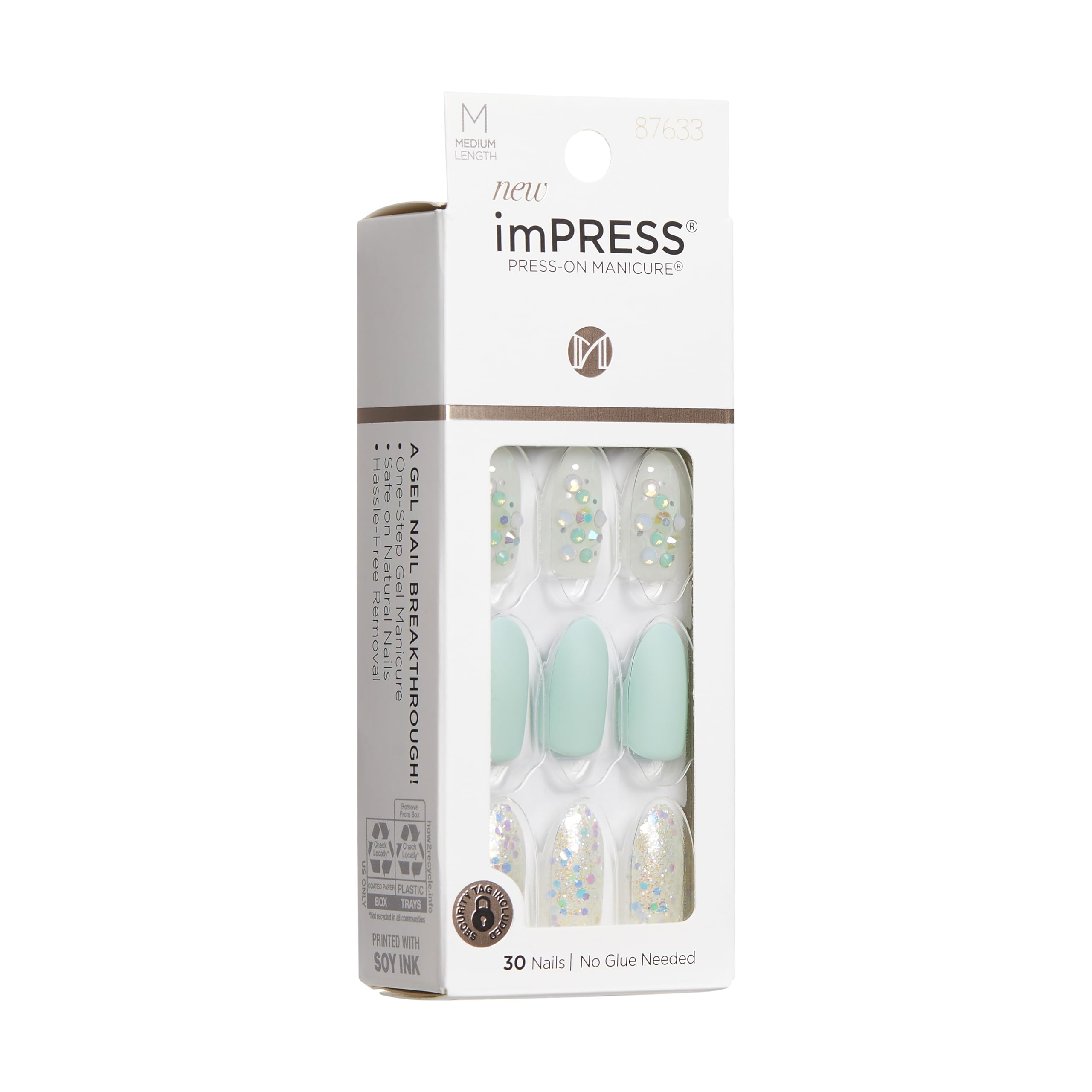 KISS imPRESS Evergreen glitter detail highlights sparkle at play