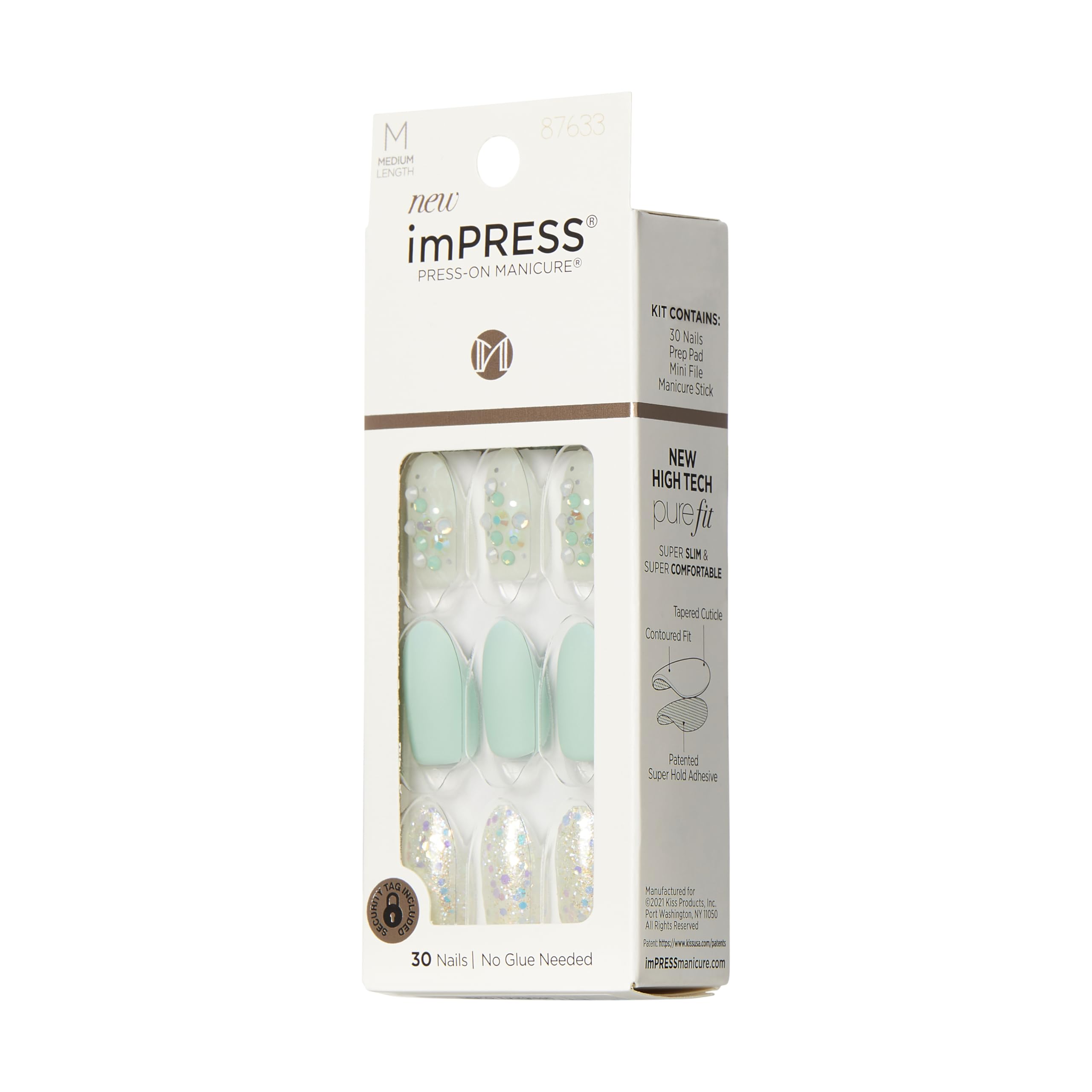 KISS imPRESS Evergreen no glue application demonstrates clean use