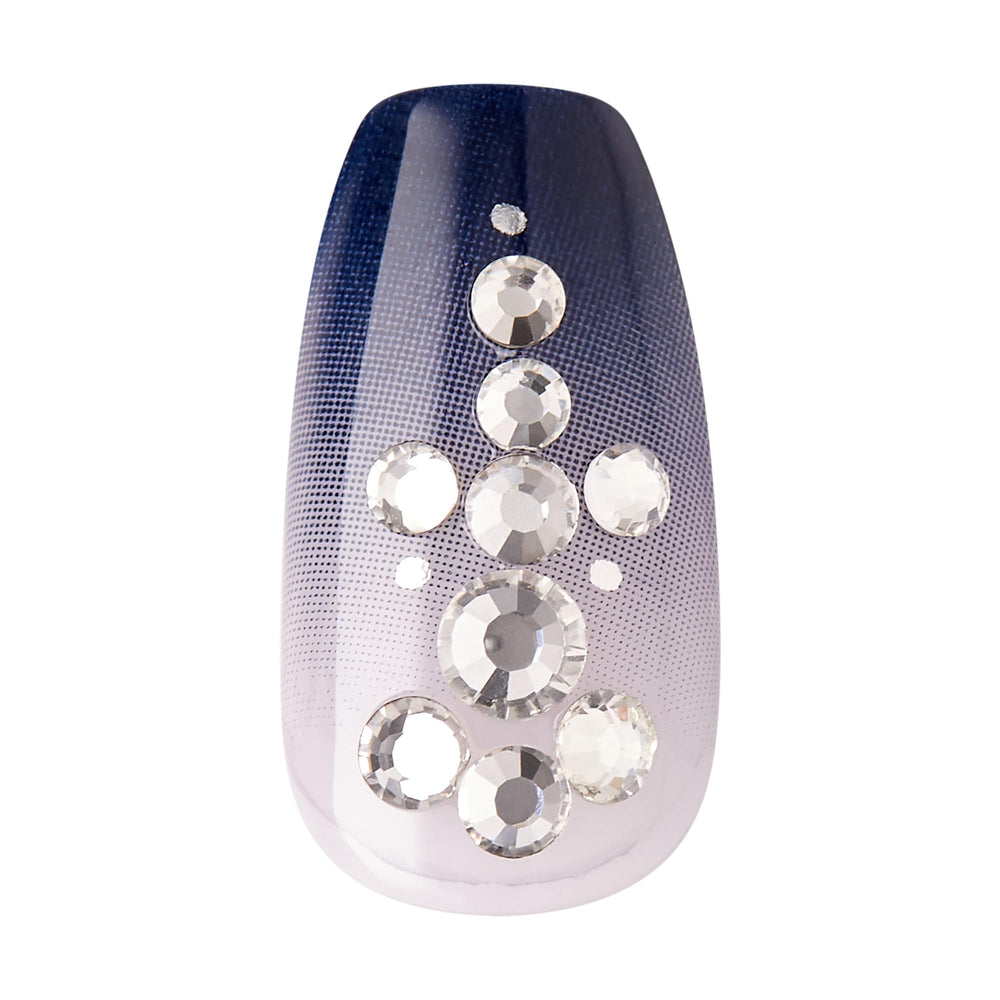 KISS imPRESS No Glue Pedi high-gloss finish on nails.