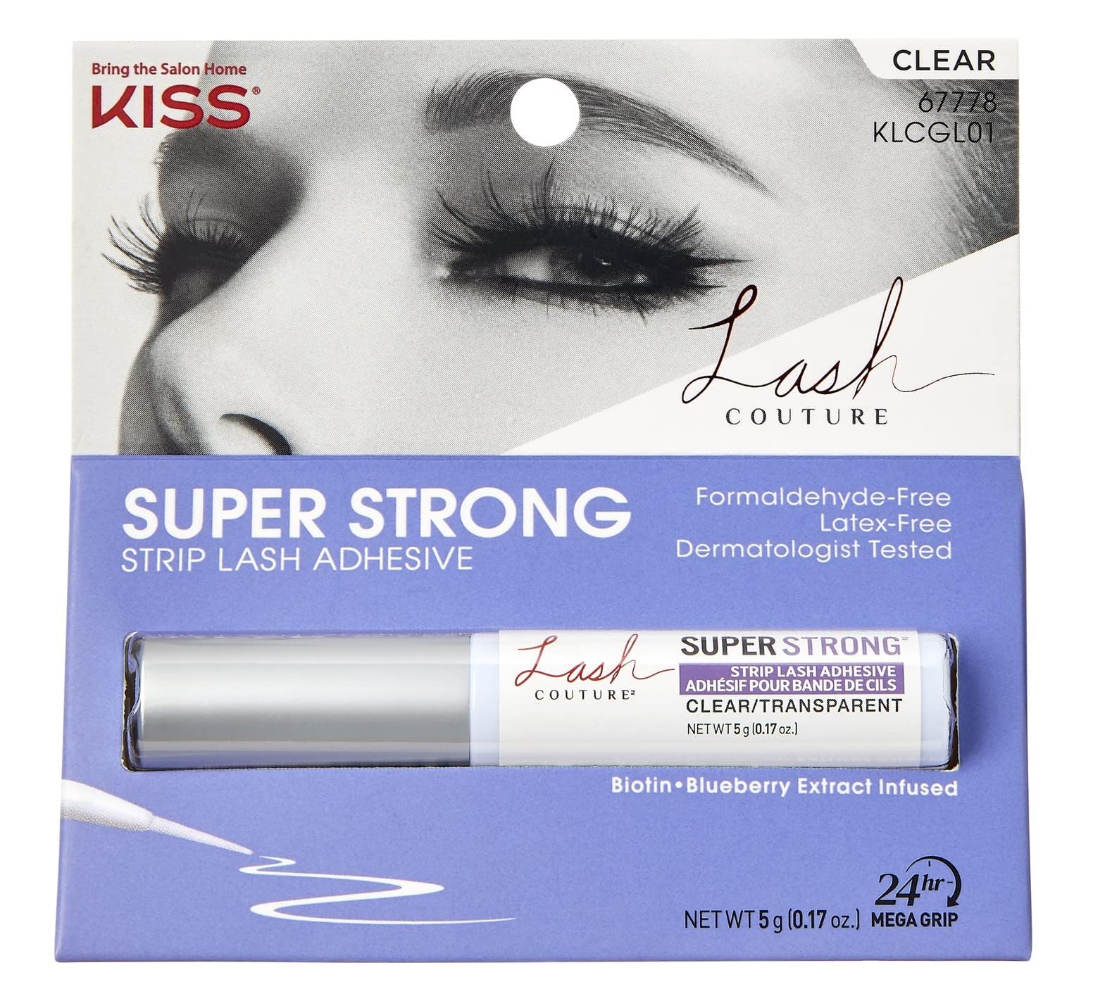 Kiss Lash Couture adhesive tubes in a two-pack delivering strong hold for lashes.