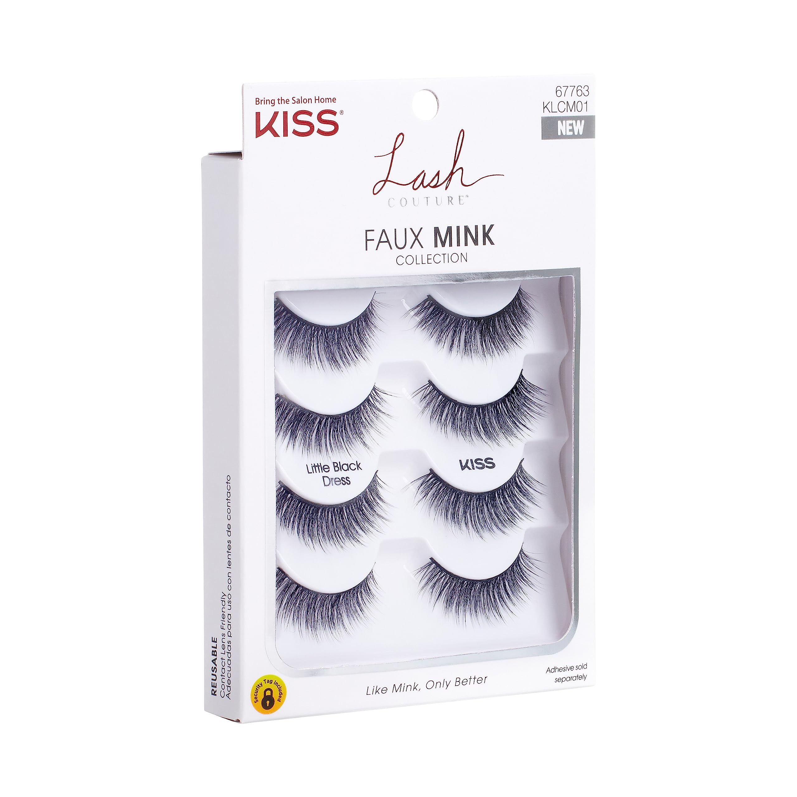 KISS Lash Couture Faux Mink multipack shown applying lashes for easy glamour.
