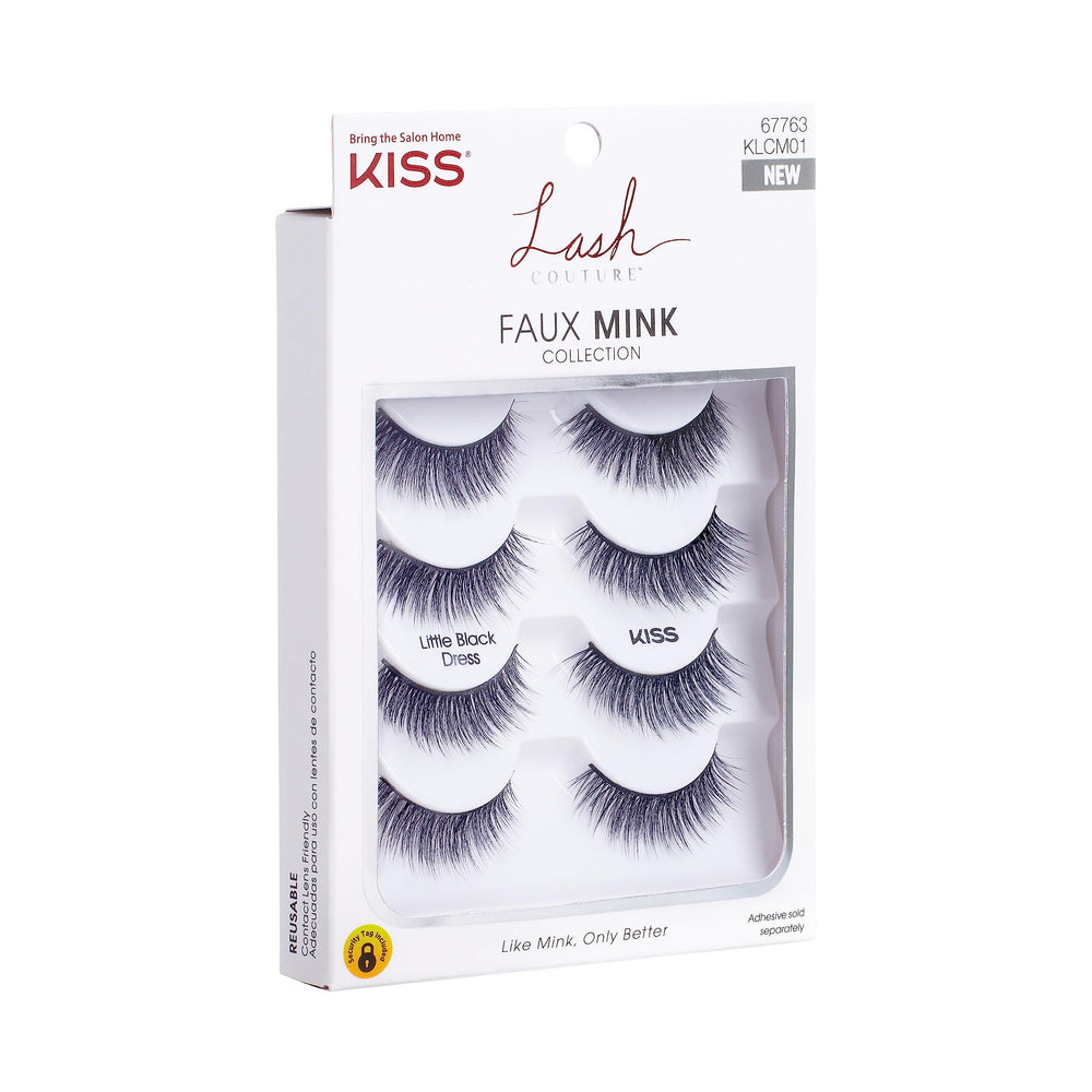 KISS Lash Couture Faux Mink multipack shown applying lashes for easy glamour.
