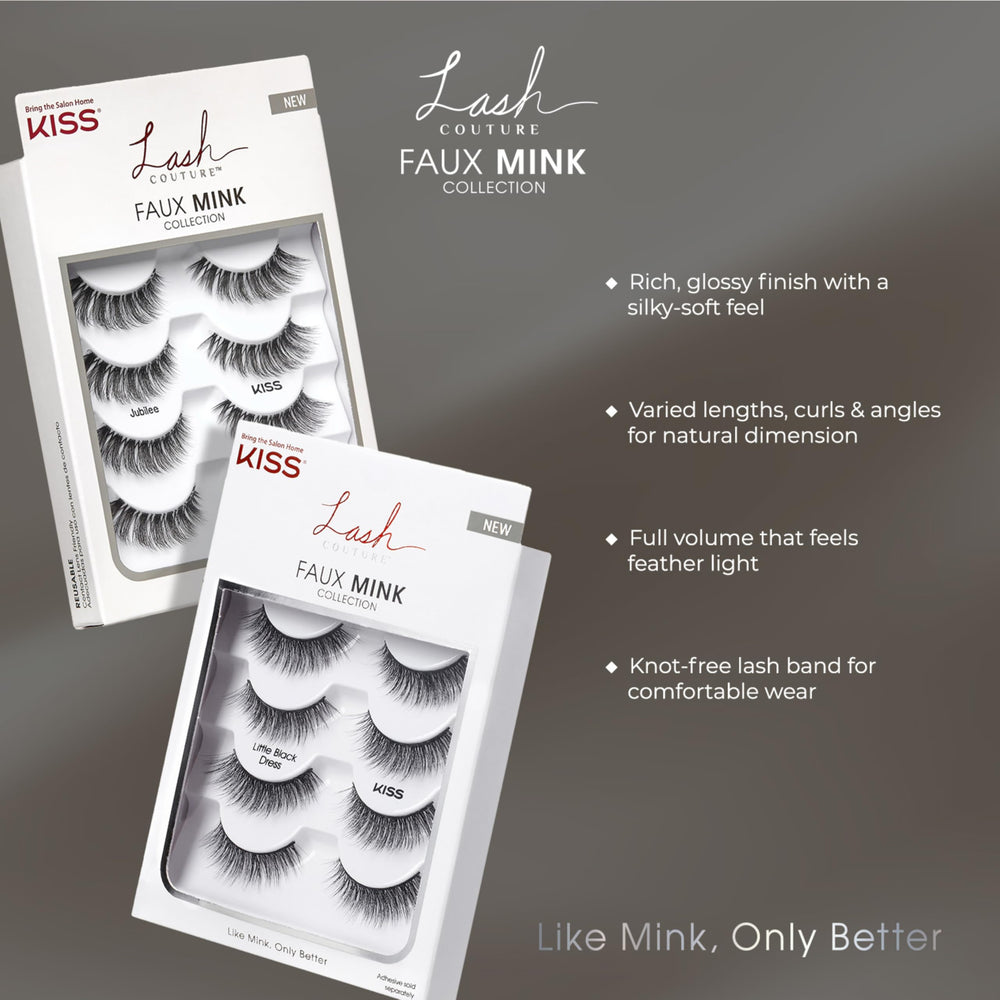 KISS Lash Couture Faux Mink multipack in a beauty scene highlighting elegance.