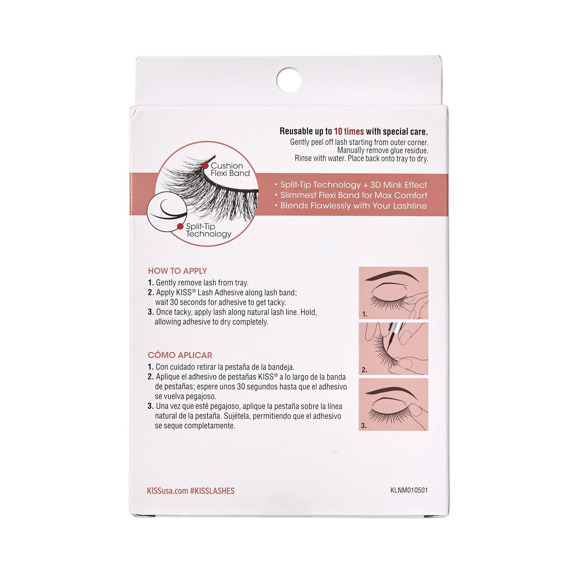 KISS Lash Couture Naked Drama Ruffle black band defines the lash line.