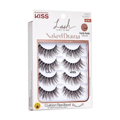 KISS Lash Couture Naked Drama Ruffle close-up curl shows sleek, curled effect for lift.