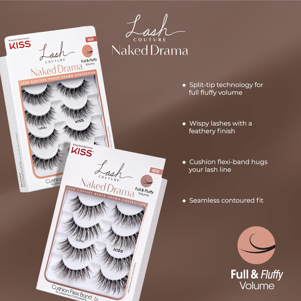KISS Lash Couture Naked Drama Ruffle cushion band closeup for seamless fit.
