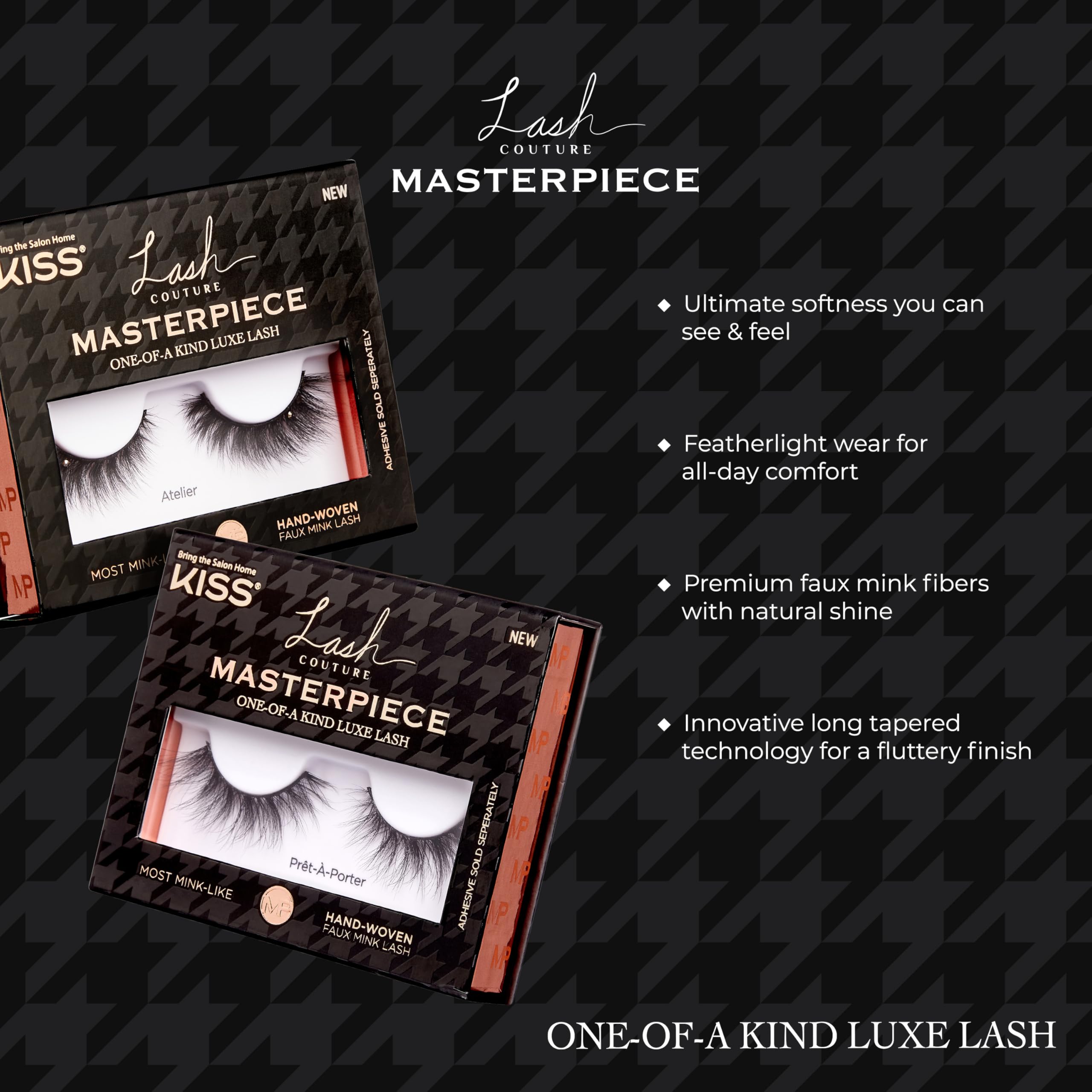 KISS Masterpiece 12mm lashes close view emphasizes natural-looking volume
