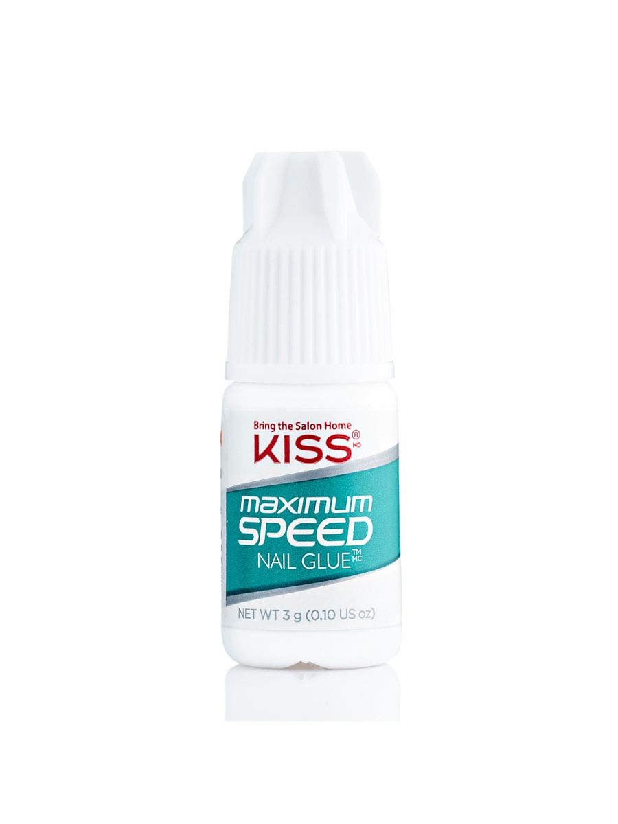 Kiss Maximum Speed Nail Glue 2-Pack during manicure setup for quick bonding