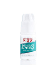Kiss Maximum Speed Nail Glue 2-Pack during manicure setup for quick bonding