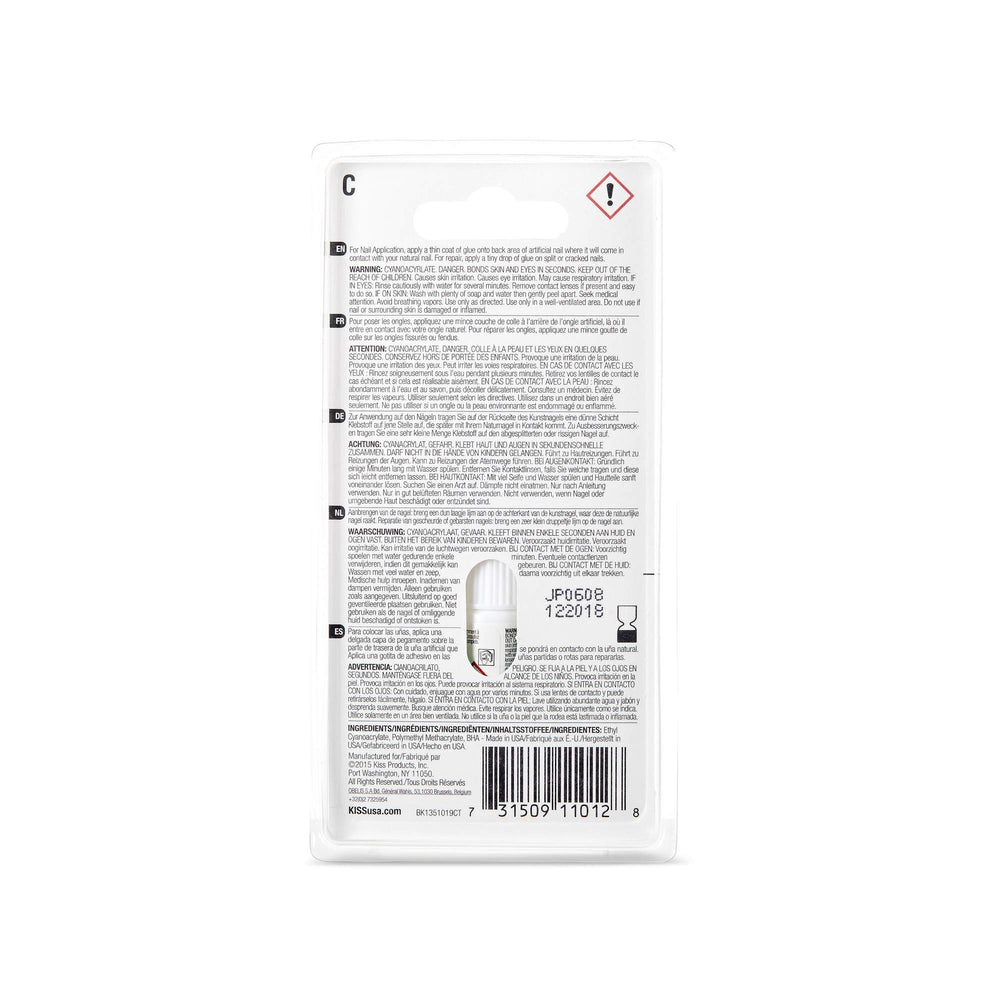 Kiss Maximum Speed Nail Glue 2-Pack quick-dry application for secure tips