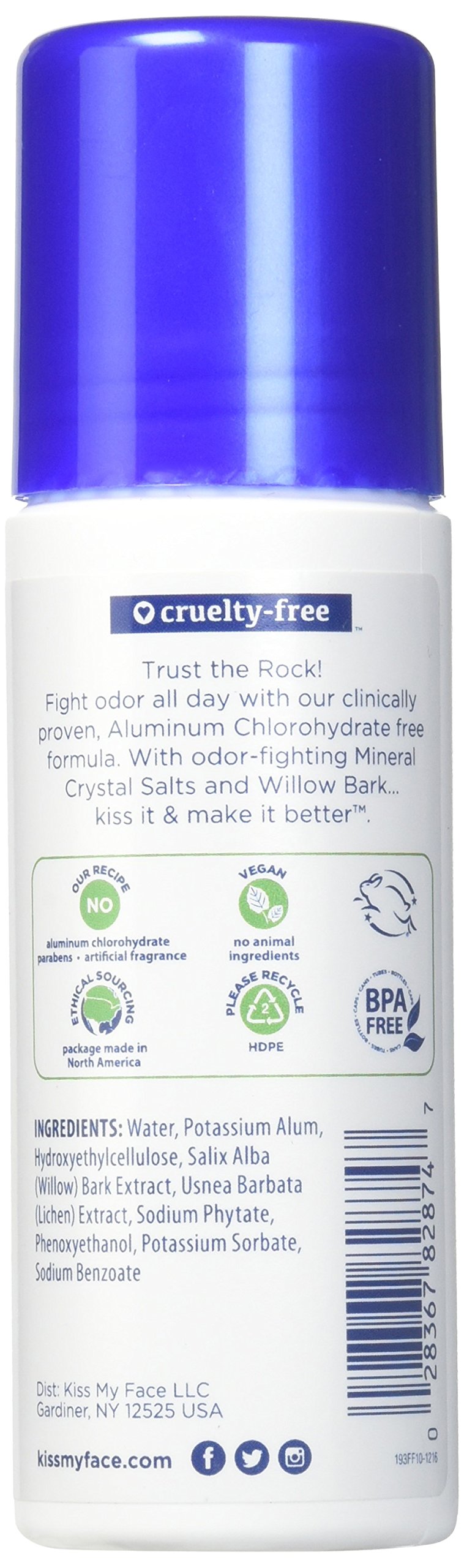 Kiss My Face Liquid Rock Deodorant fragrance-free pack3 image shows fragrance-free formula for sensitive skin