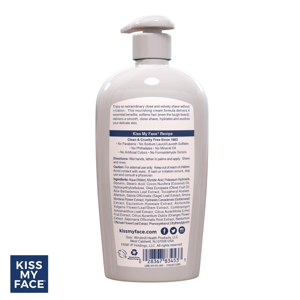 Kiss My Face four-pack packaging features 11 oz pump bottles for family use.