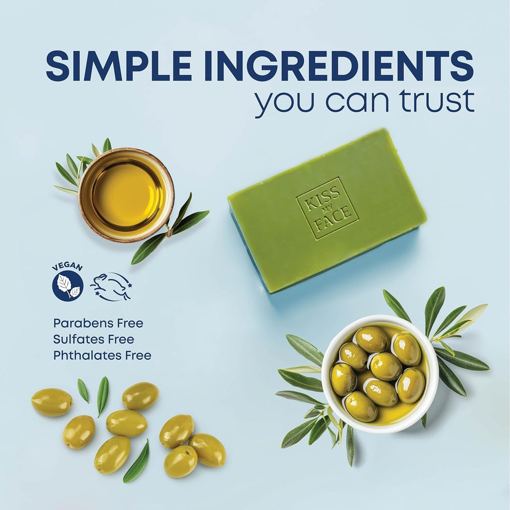 Kiss My Face olive oil soap in a bathroom routine