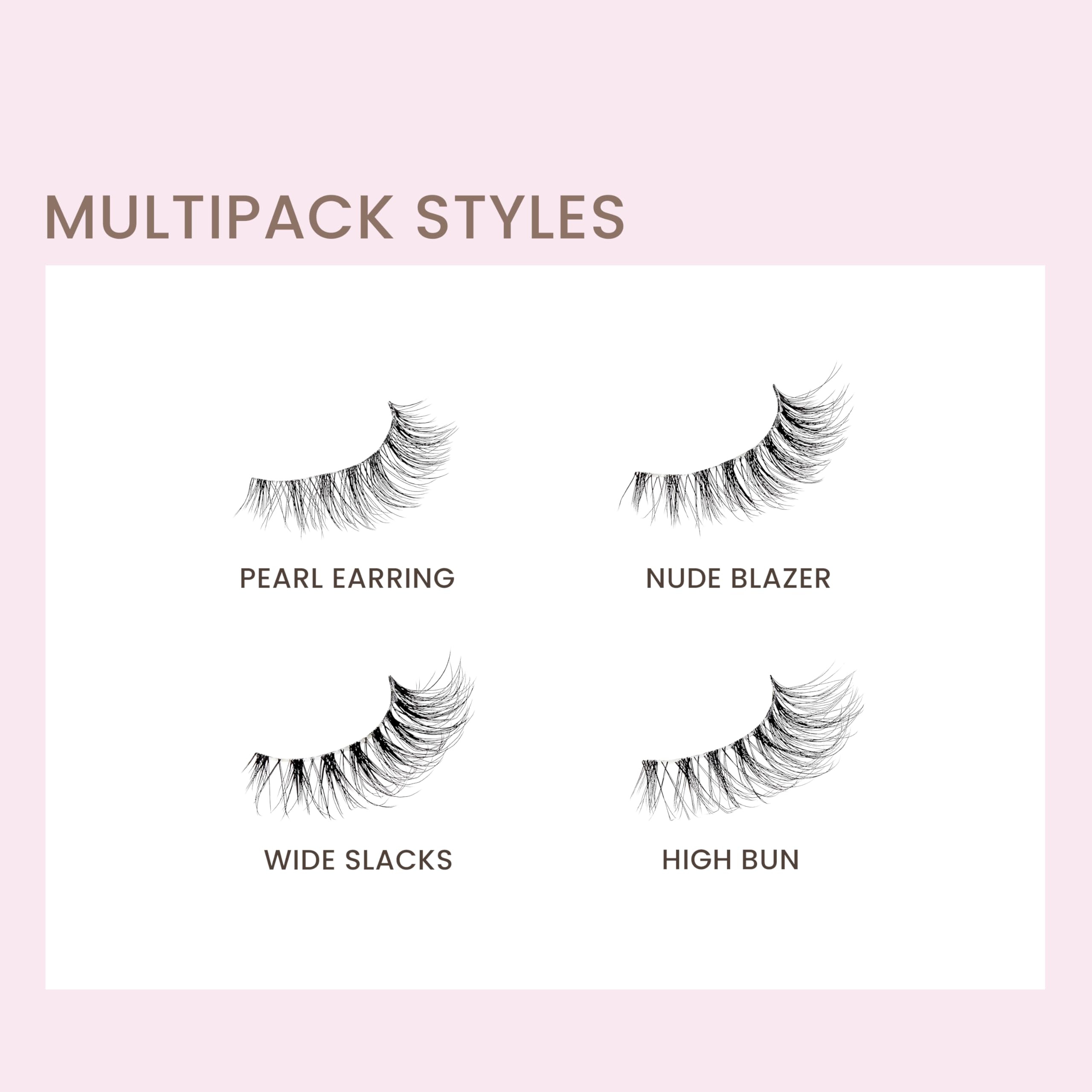 KISS Nude Blazer soft lift 12mm closeup conveys natural eye-enhancing effect.