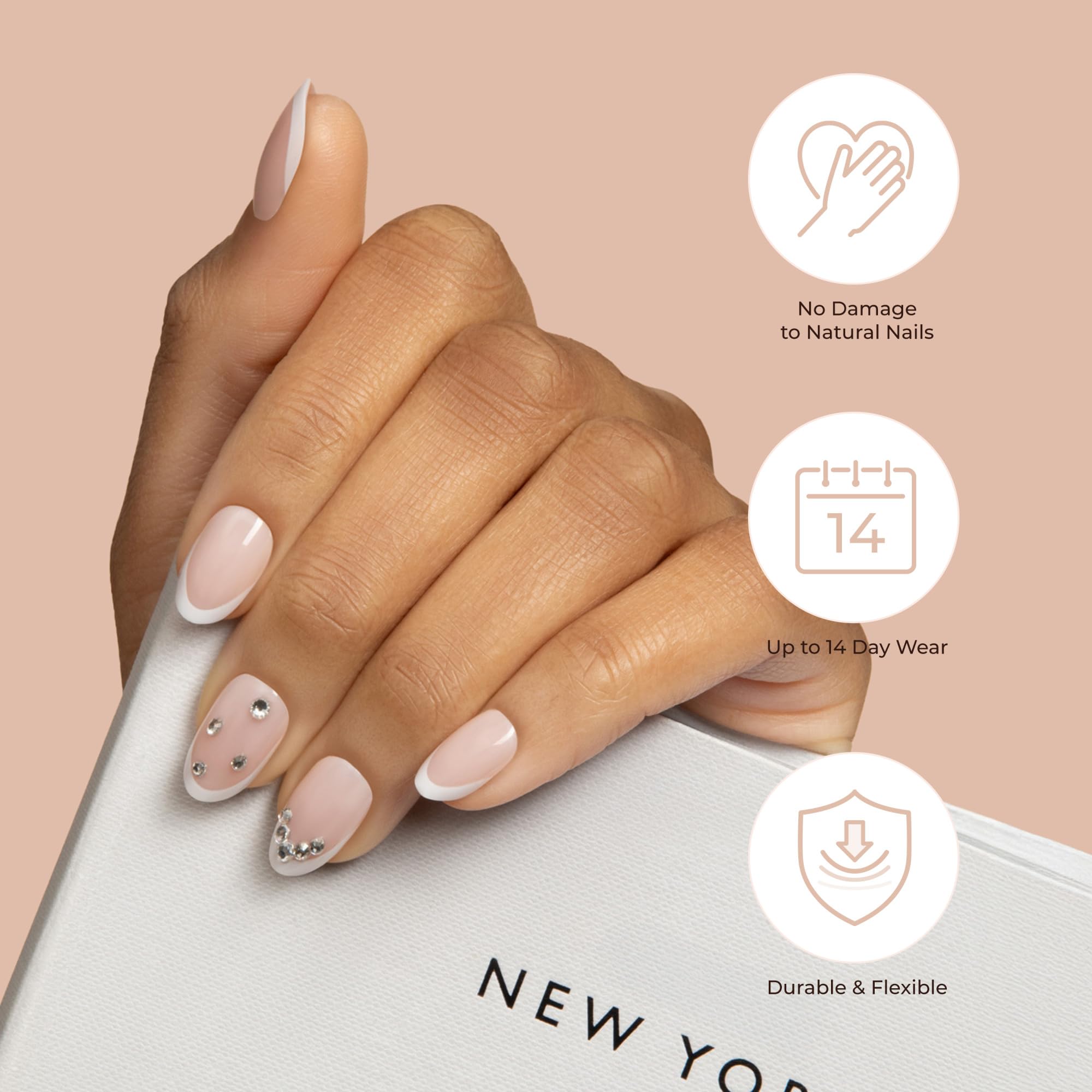 Kiss New York Classy nails 30-nail at-home DIY kit for precise manicure