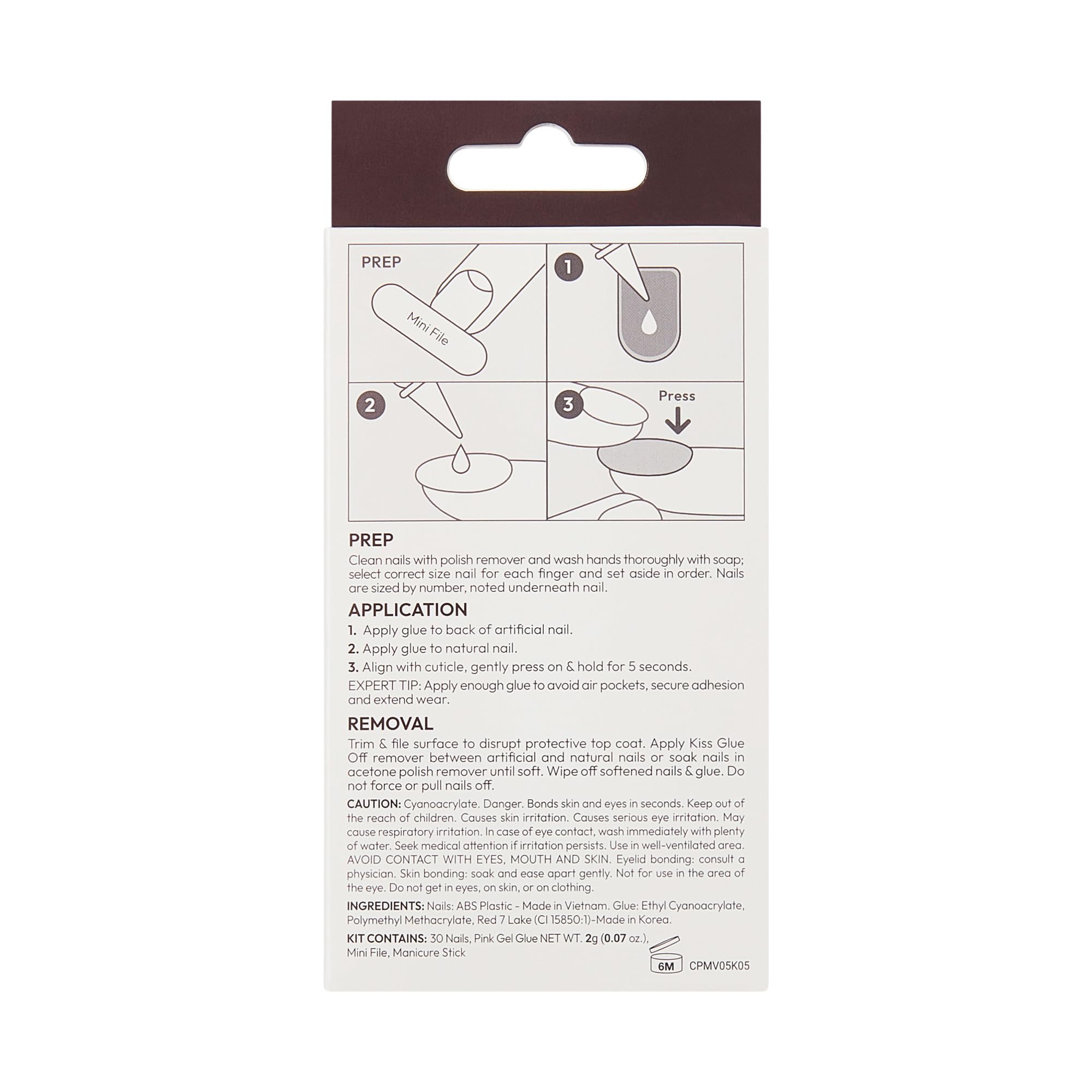 Kiss New York Classy nails mini file included for smoothing edges