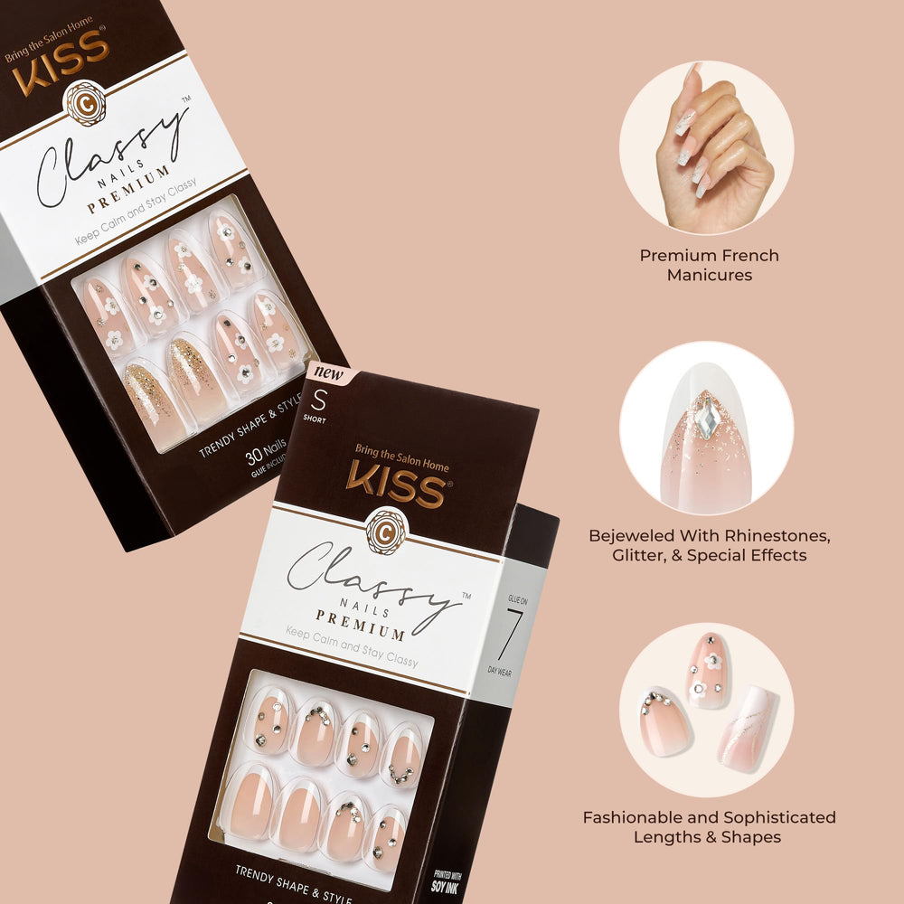 Kiss New York Classy nails quick-application look in chic pink