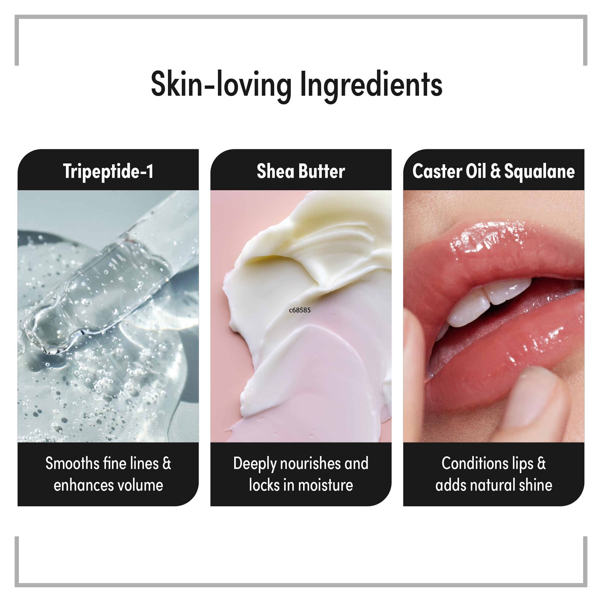 KISS NEW YORK Peptide Lip Treatment castor oil helps lock in moisture