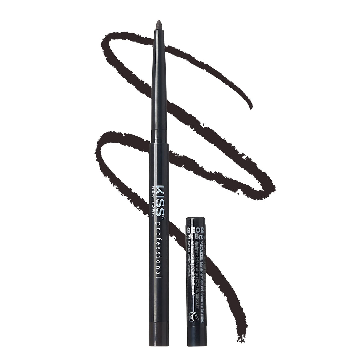 KISS NEW YORK Pro Intense Gel Eyeliner built-in sharpener packaging for portable precision.