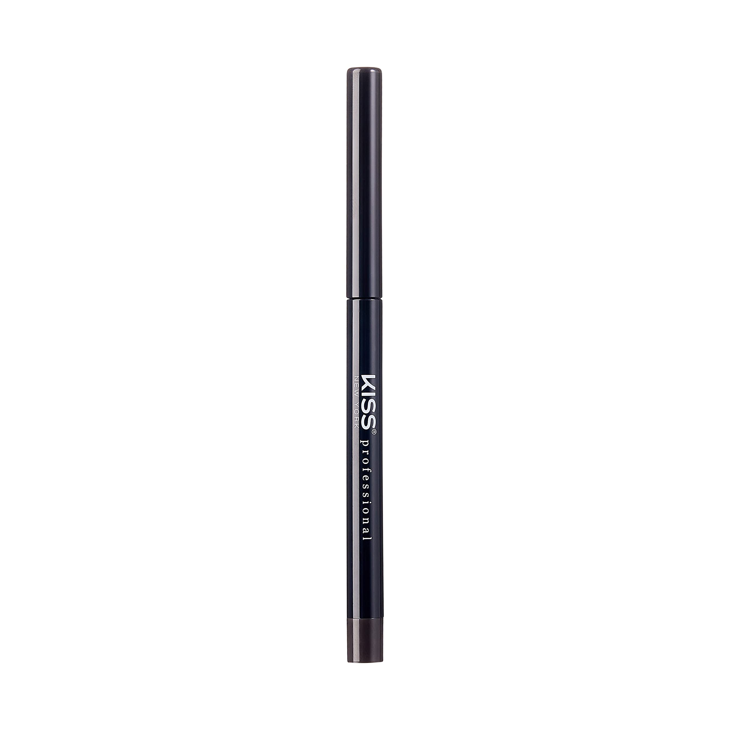 KISS NEW YORK Pro Intense Gel Eyeliner in Black Brown swatch showing rich pigment.
