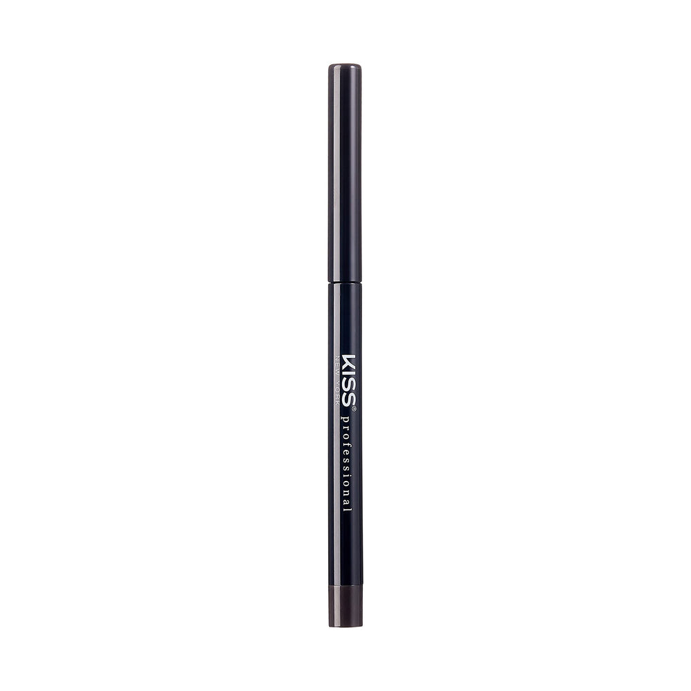 KISS NEW YORK Pro Intense Gel Eyeliner in Black Brown swatch showing rich pigment.