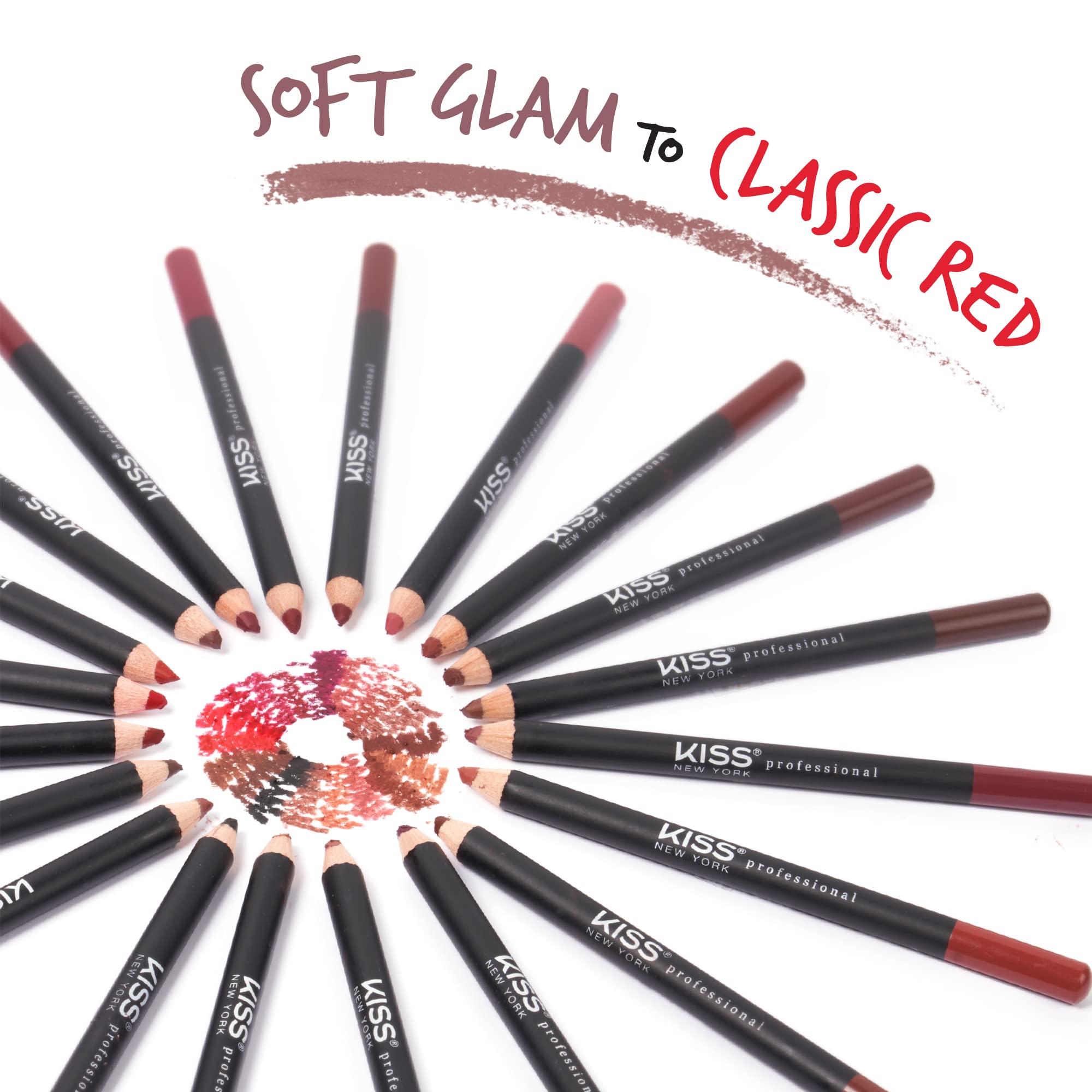 KISS NEW YORK Slim Lip Pencil on lips demonstrates long-wear, bleed-resistant definition