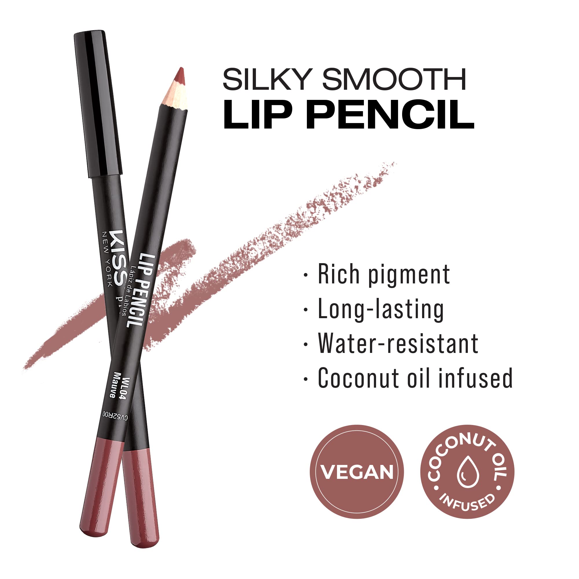KISS NEW YORK Slim Lip Pencil precision tip for sharp lip definition