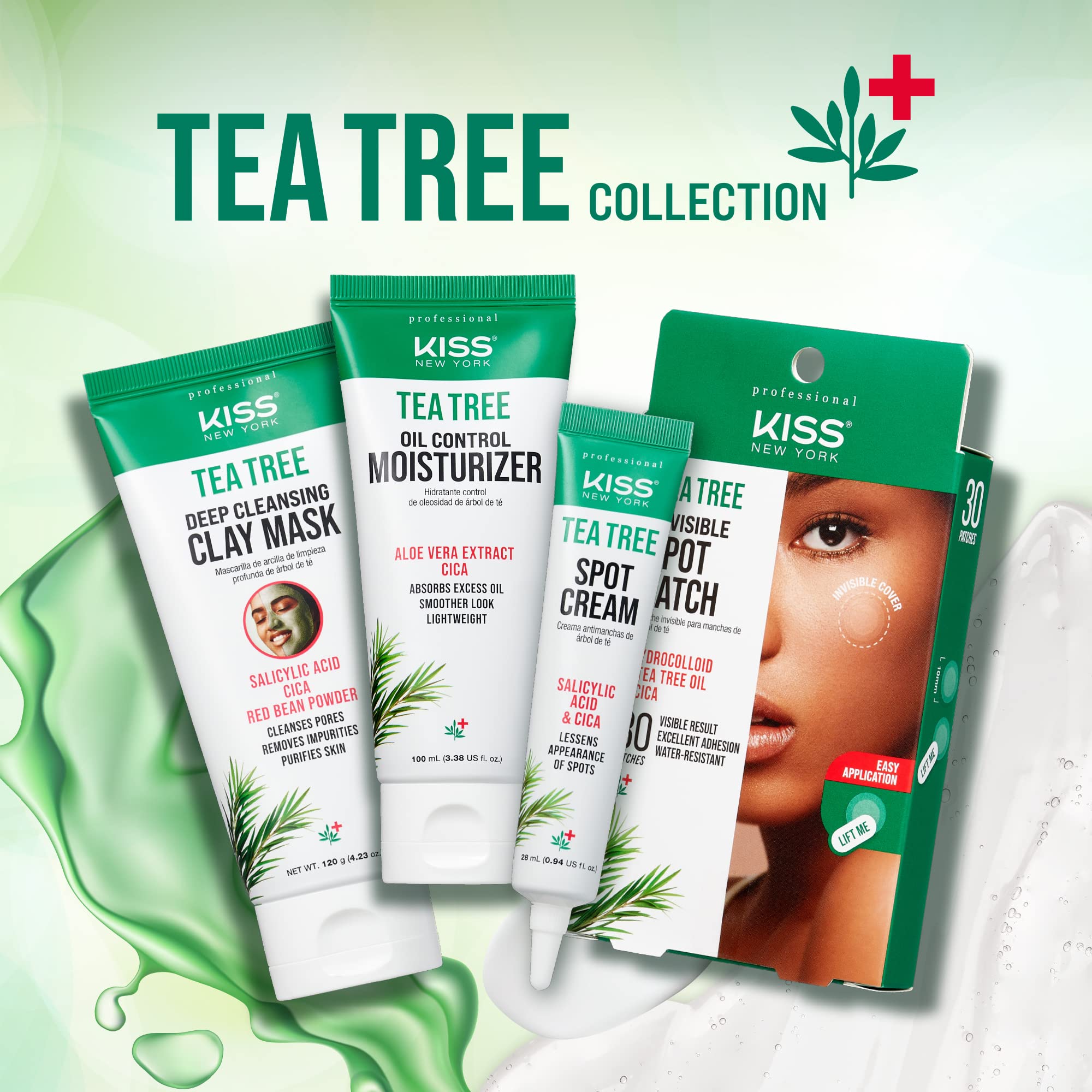 Kiss New York Tea Tree Face Moisturizer absorption demo reveals fast settling