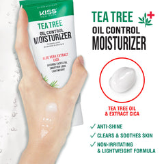 Kiss New York Tea Tree Face Moisturizer application demo emphasizes quick absorption