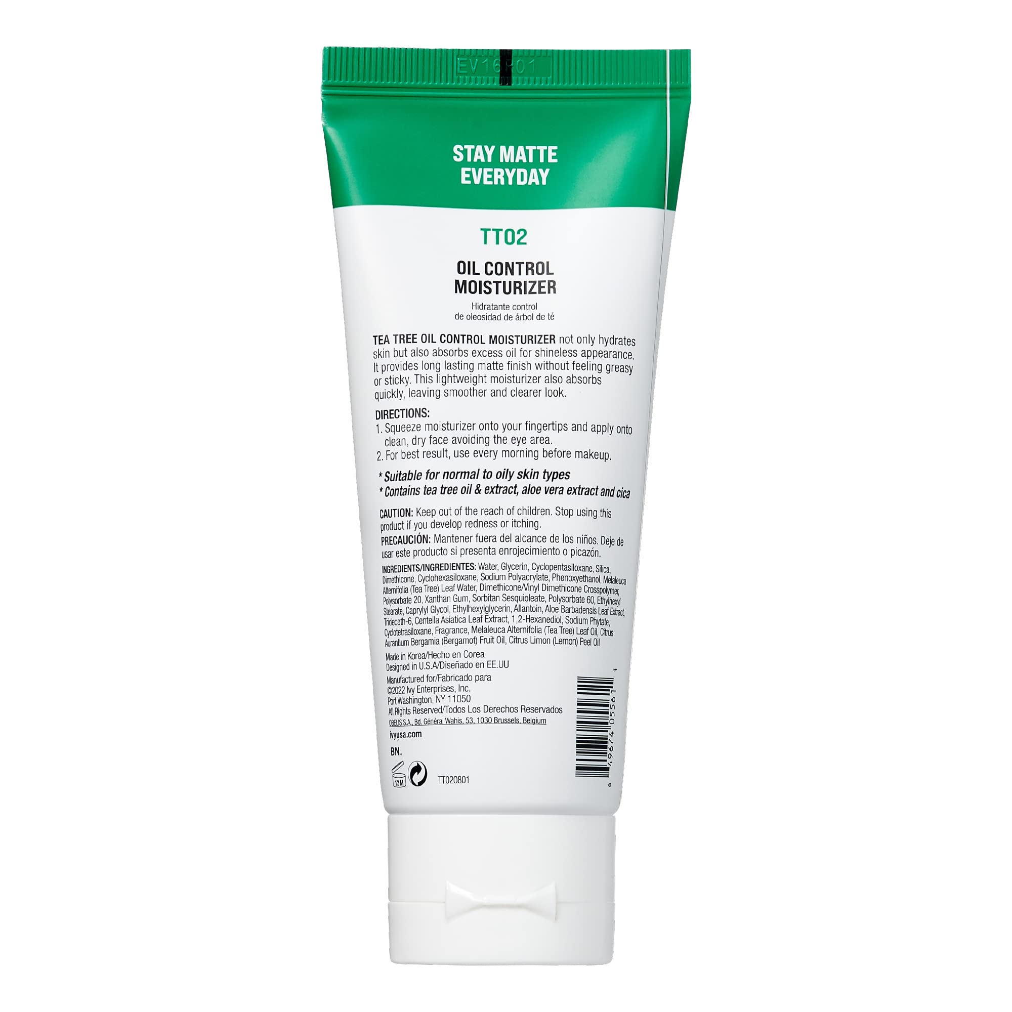 Kiss New York Tea Tree Face Moisturizer texture closeup highlights non-greasy finish