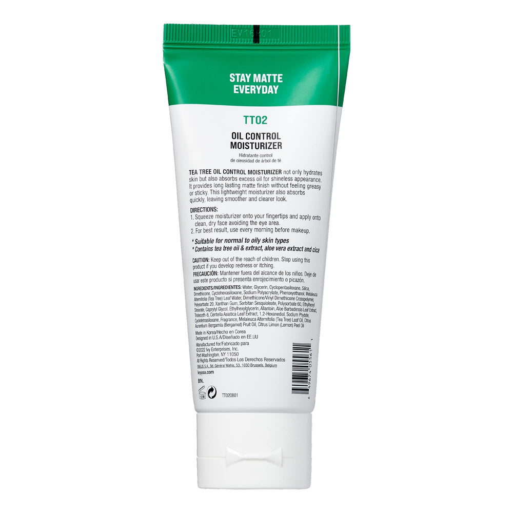 Kiss New York Tea Tree Face Moisturizer texture closeup highlights non-greasy finish