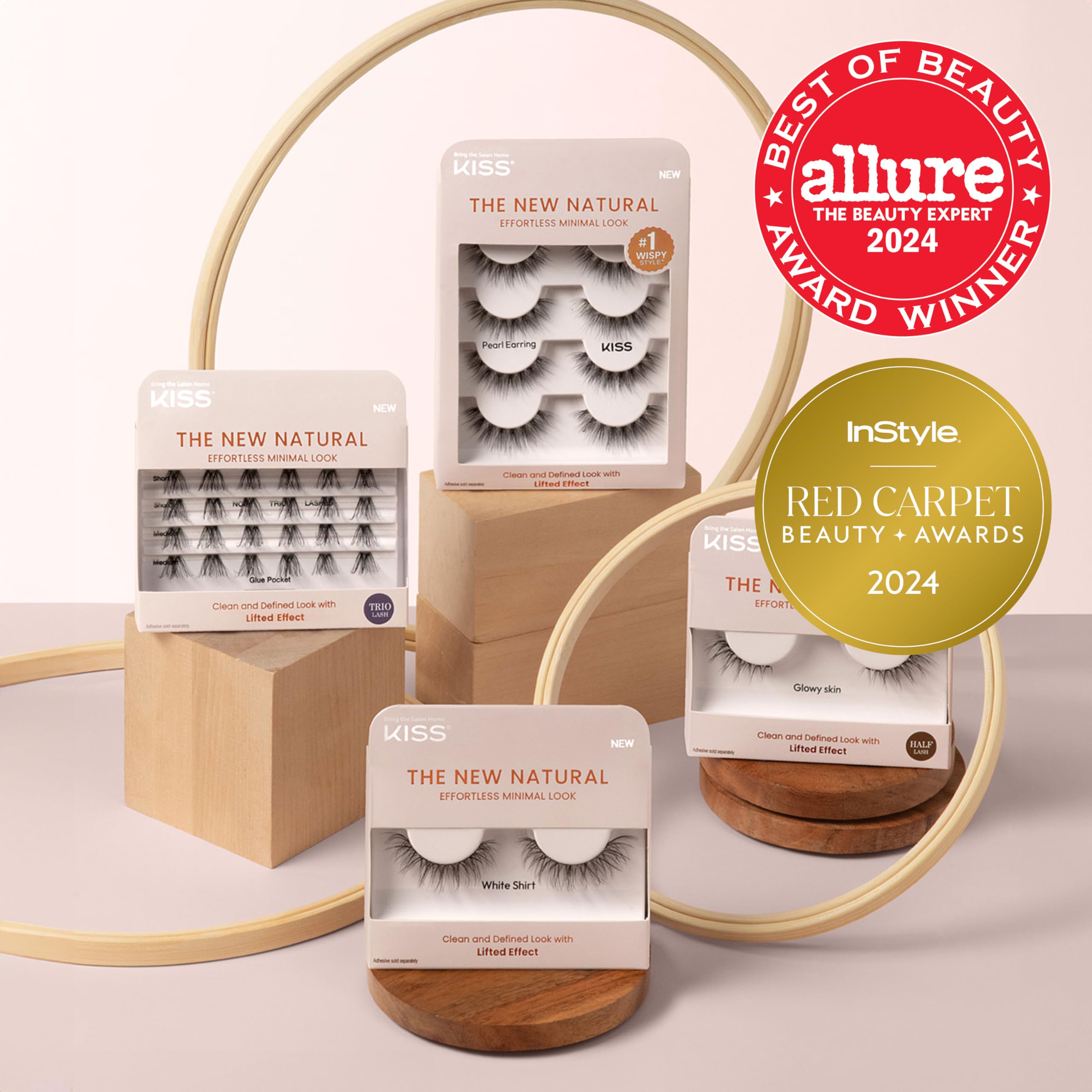 KISS Pearl Earring lashes 4-pair pack front view for versatile styling options.