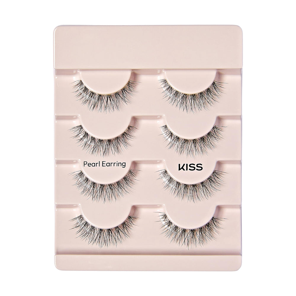 KISS Pearl Earring lash clusters application showcasing easy DIY lash looks.
