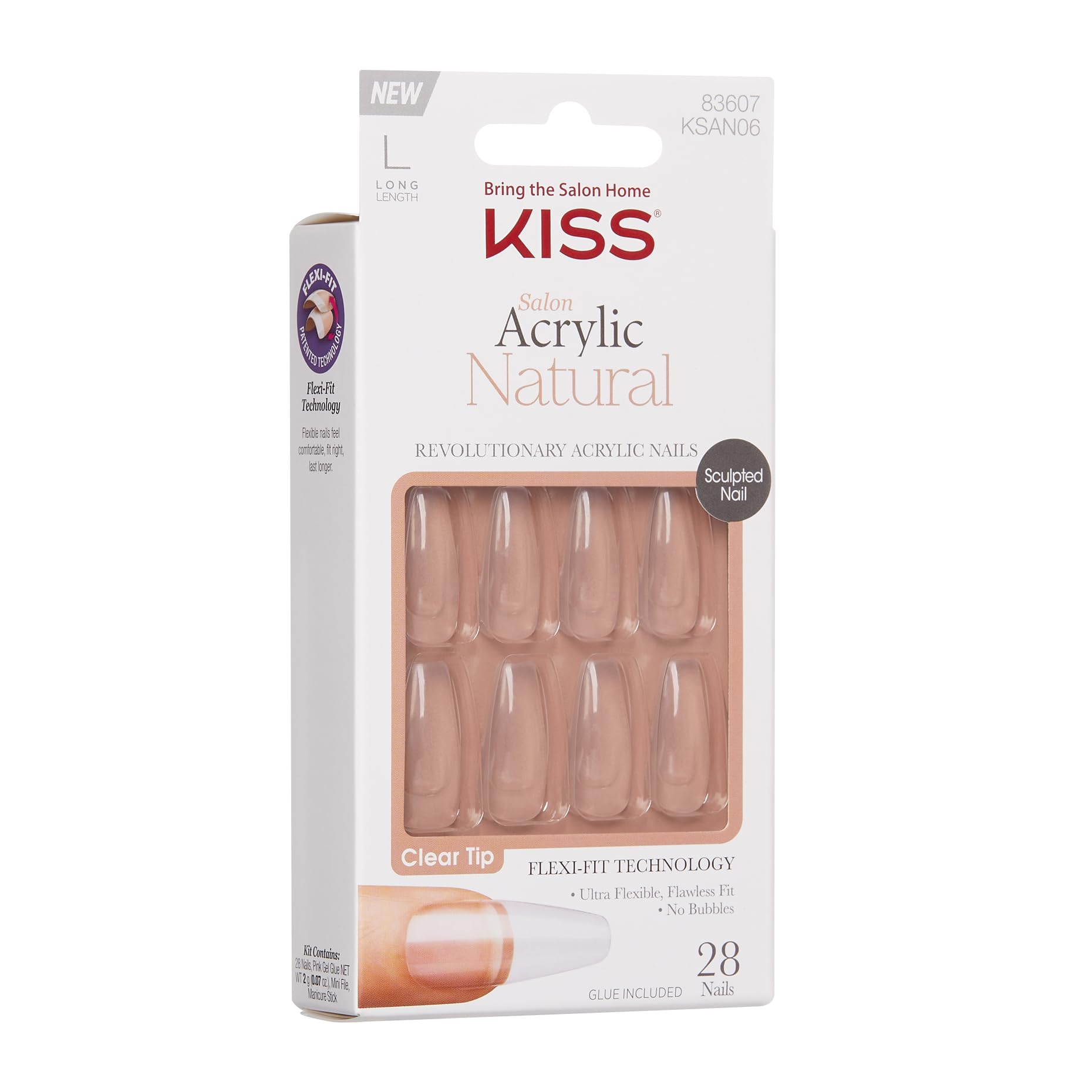 KISS pink gel nail glue visible on nails enabling quick secure at-home application.
