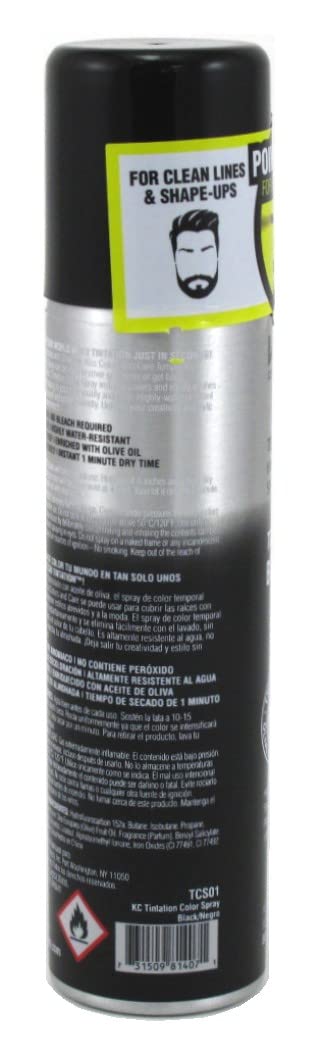 KISS Tintation Black spray in action on hair for fast-dry color