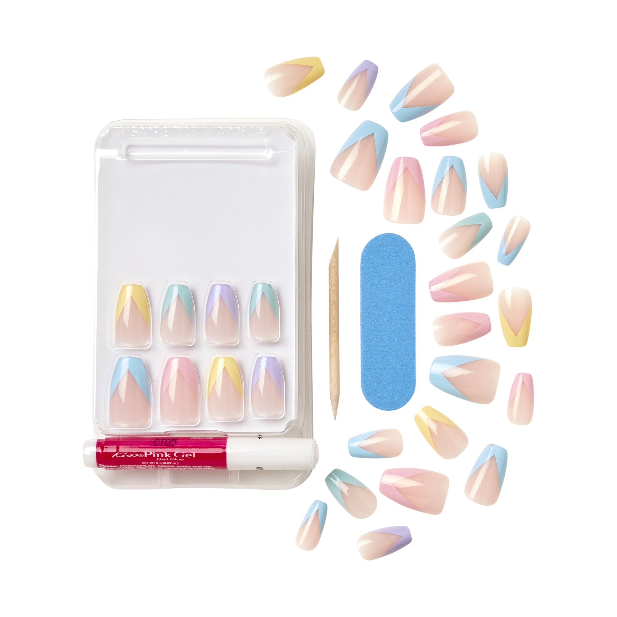 KISS Voguish Fantasy coffin-shaped nails in a stylish medium size.