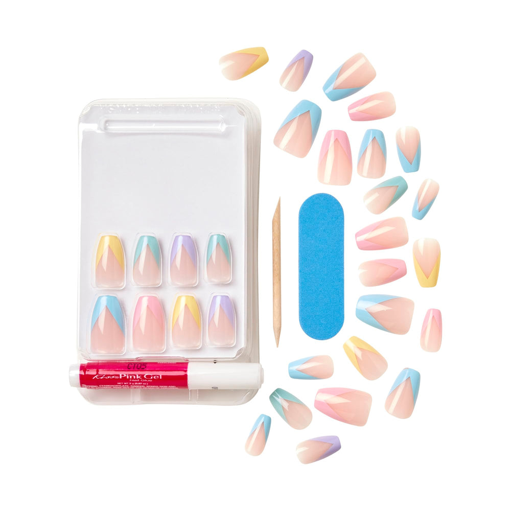KISS Voguish Fantasy coffin-shaped nails in a stylish medium size.