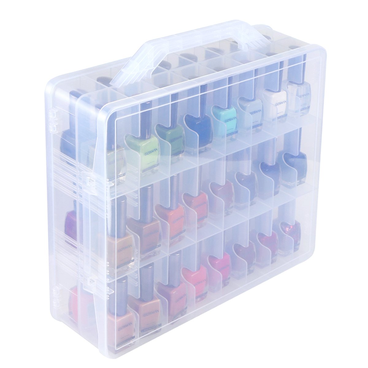 Kissbuty universal nail polish holder displays 48 bottles at a glance for quick color matching.