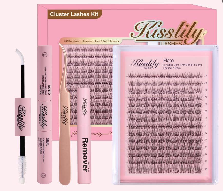 Kisslily Flare Lashes invisible-band closeup demonstrates seamless natural definition