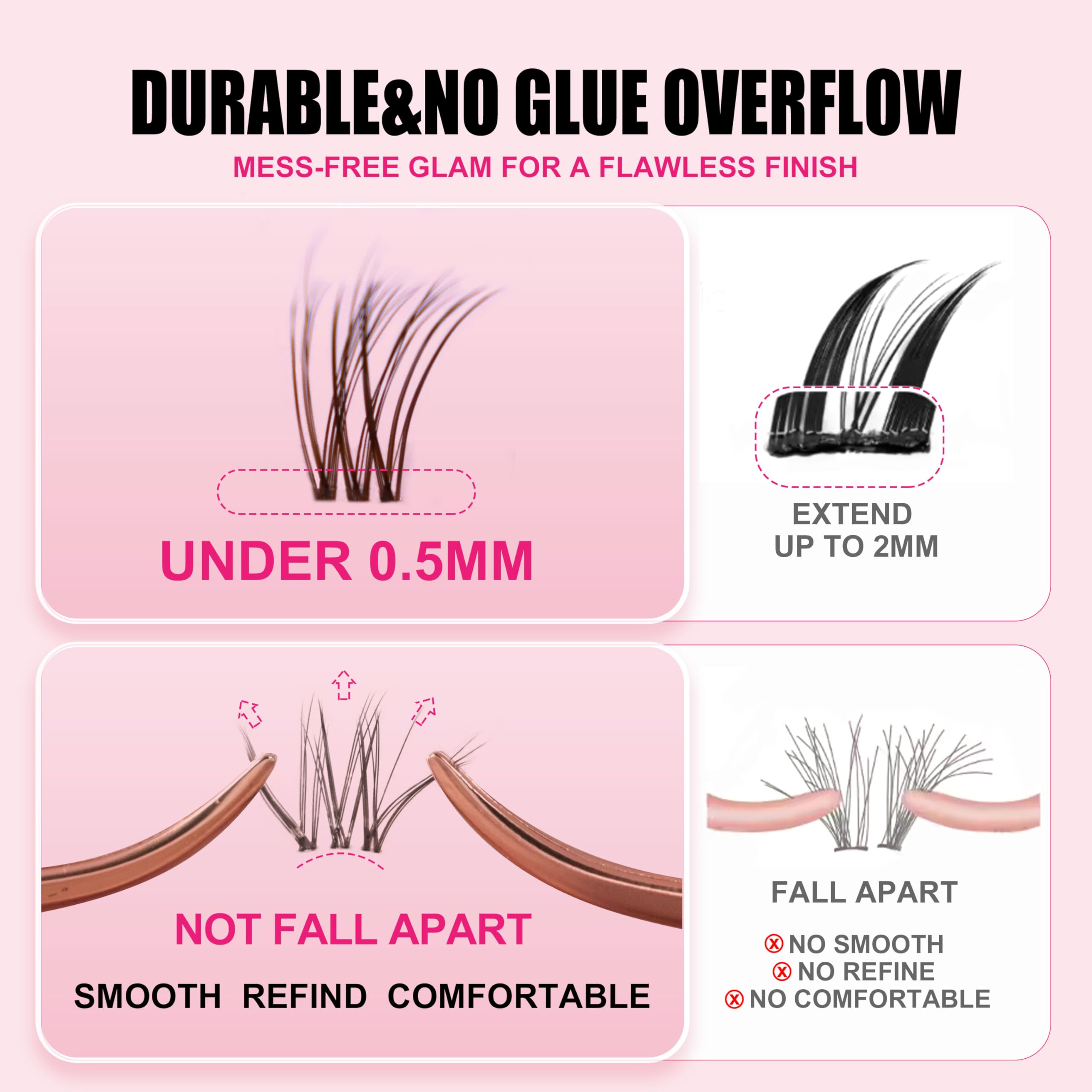 Kisslily Plume Brown Lashes bond and seal for longer wear potential.