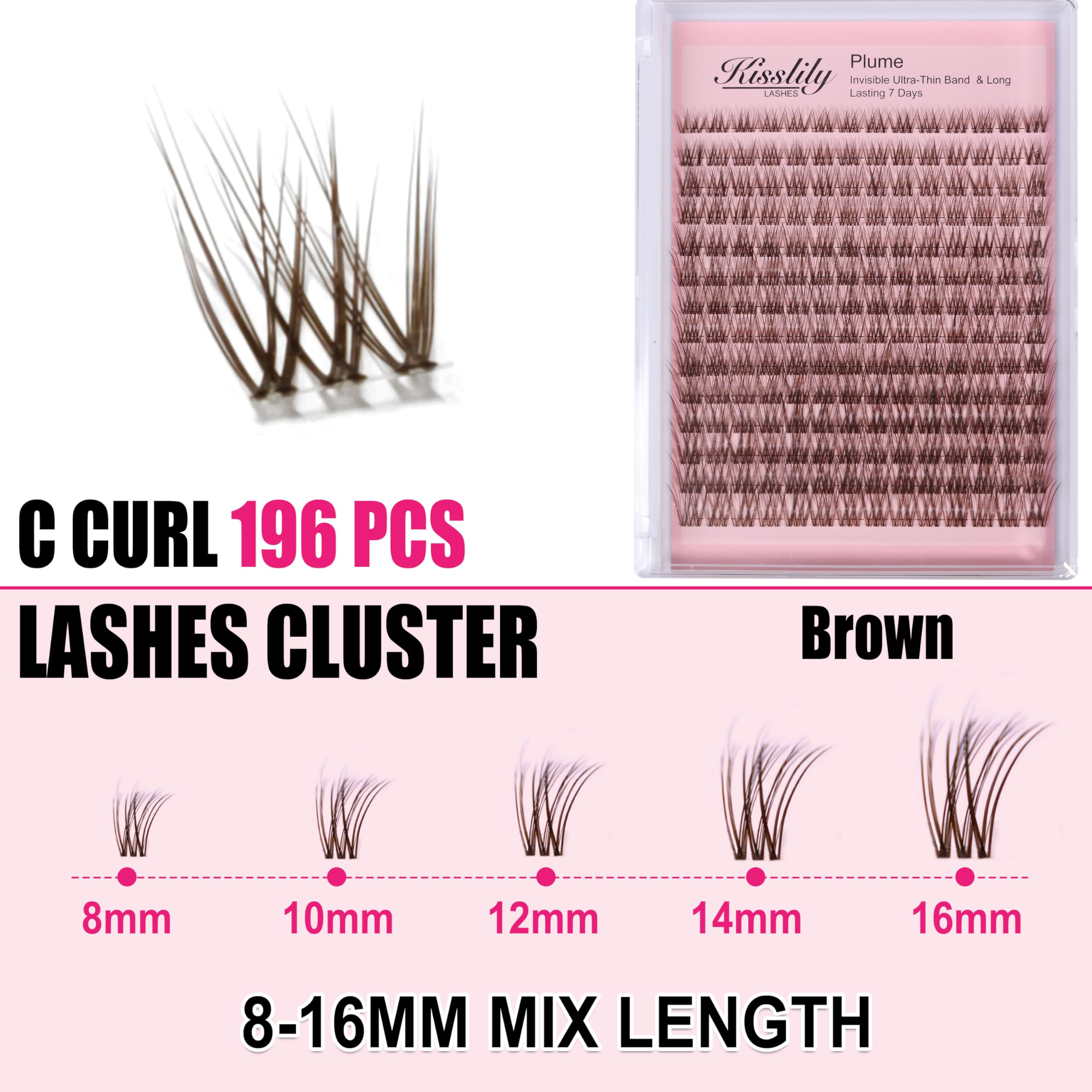 Kisslily Plume Brown Lashes designed for long-lasting makeup routines.