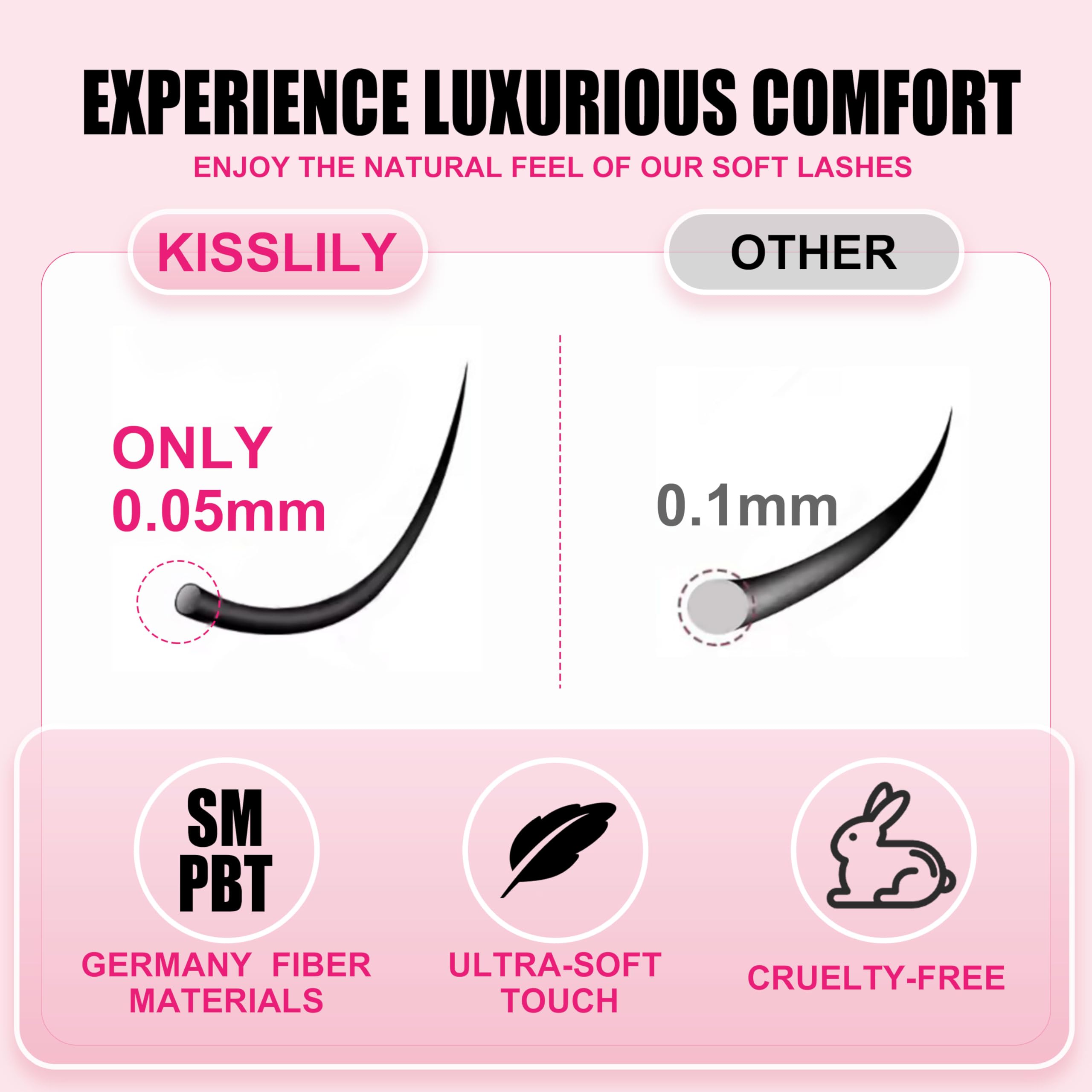 Kisslily Plume Brown Lashes soft comfort for feather-light wear.