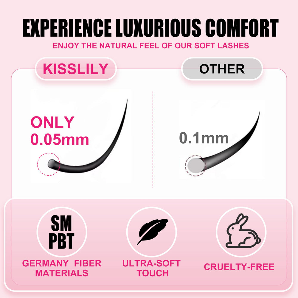 Kisslily Plume Brown Lashes soft comfort for feather-light wear.