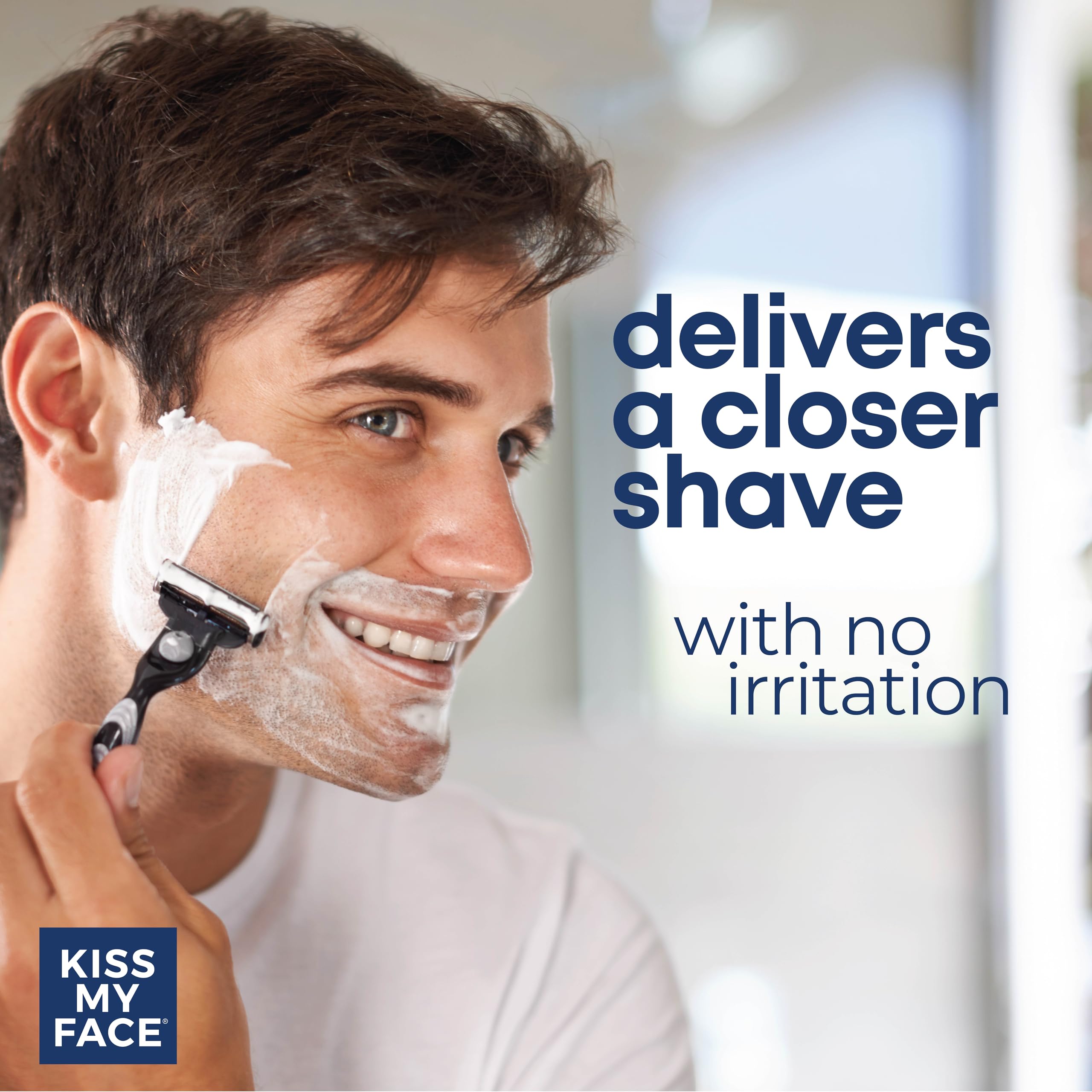 Kiss My Face Moisture Shave ingredients coconut-olive-oil emphasize moisturizing and cleansing skin.